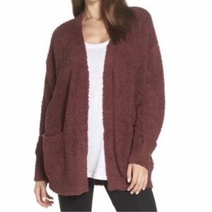 Women’s barefoot dreams cozychic burgundy cali cardigan